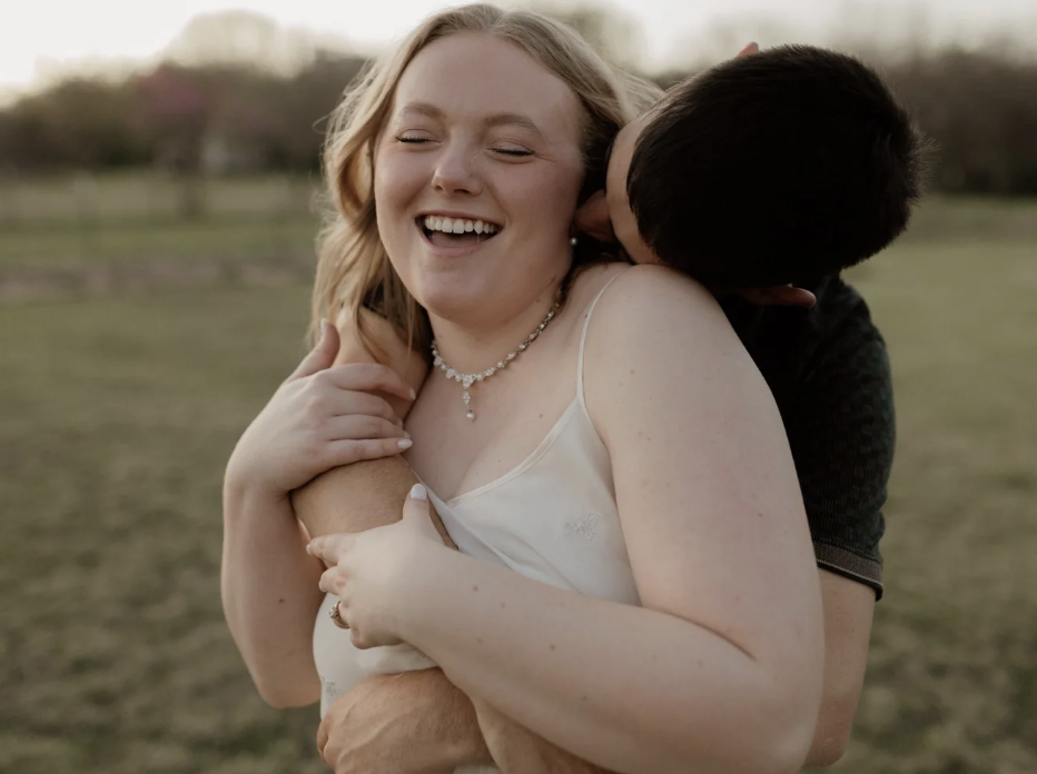 Candid and romantic engagement photos in Denton Texas